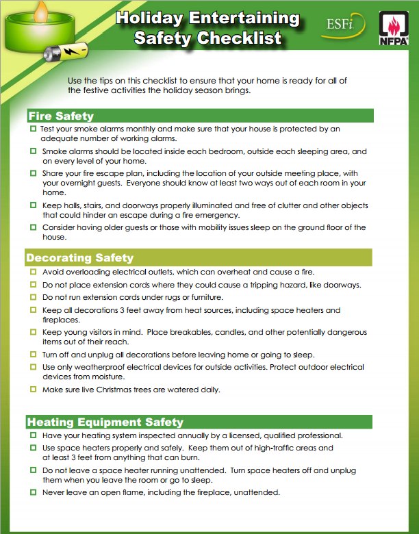 Holiday entertaining safety checklist b0c